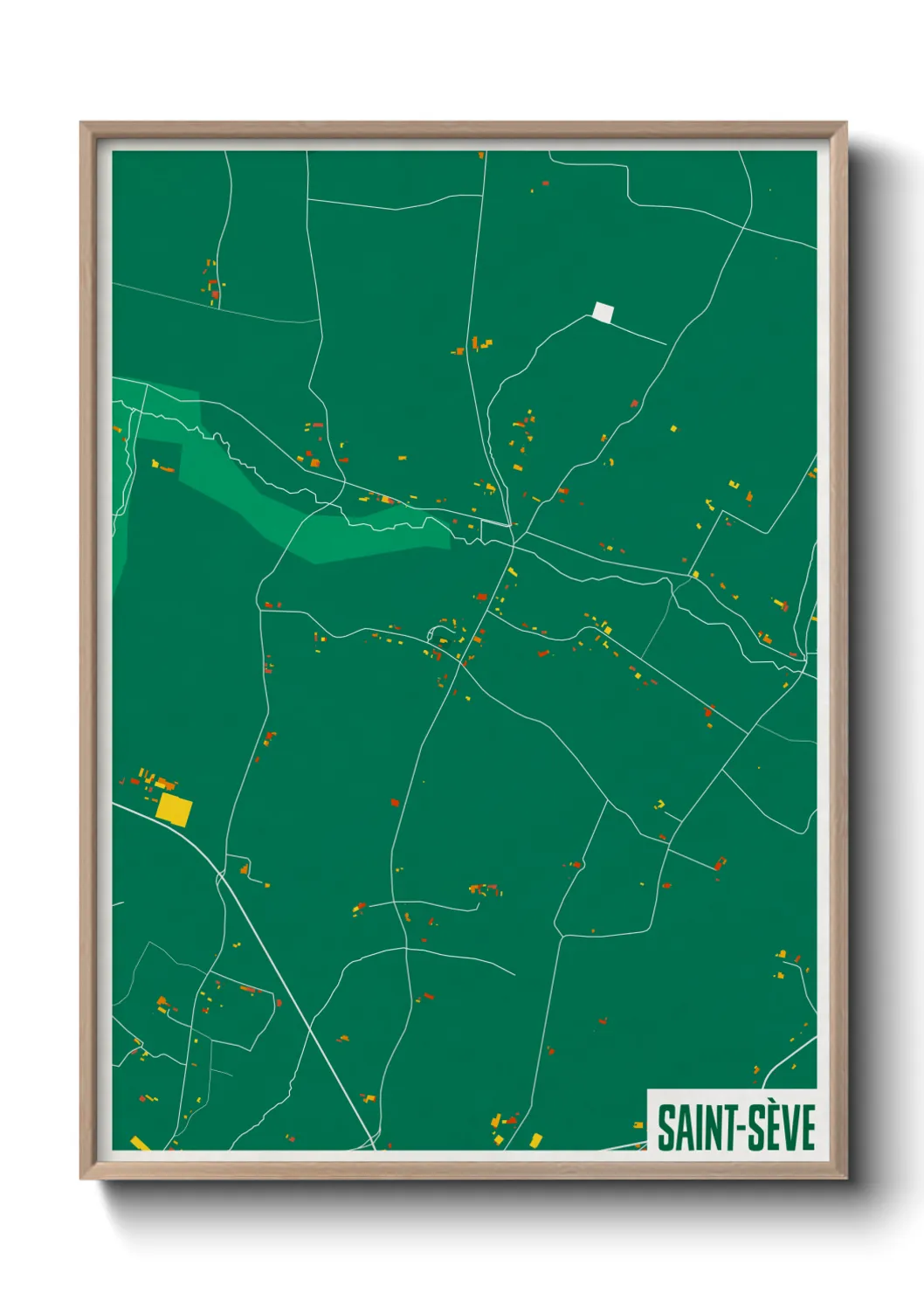 Une affiche de carte sur Saint-Sève