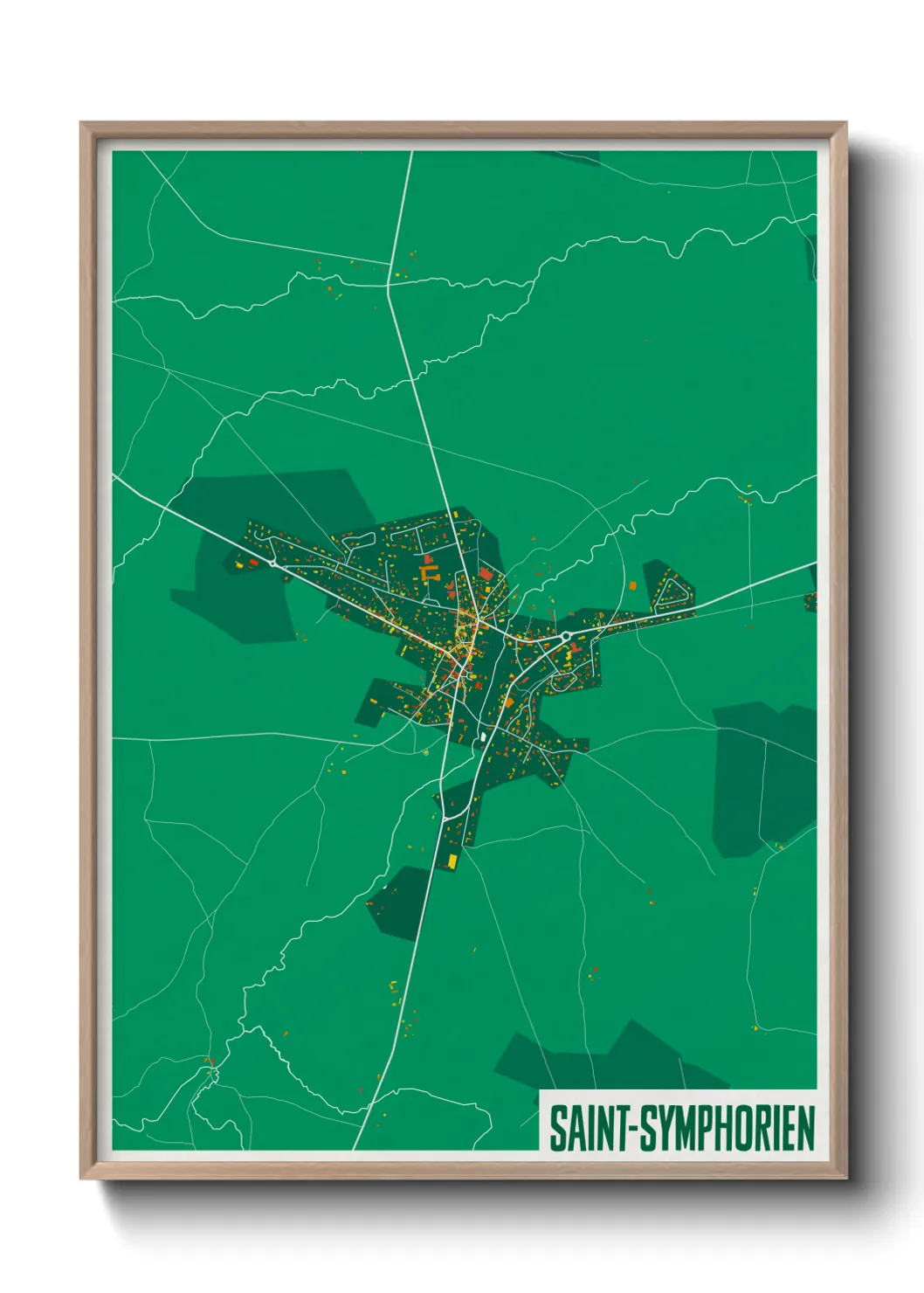 Une affiche de carte sur Saint-Symphorien