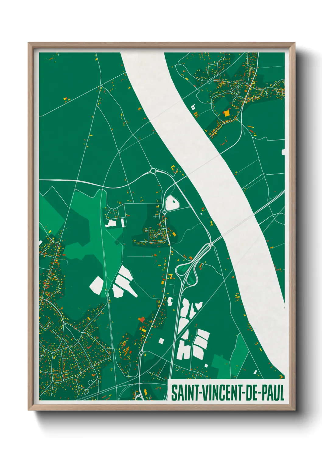 Une affiche de carte sur Saint-Vincent-de-Paul