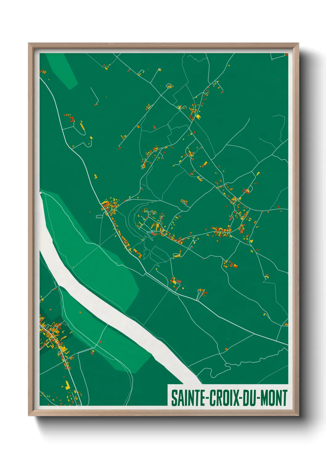Une affiche de carte sur Sainte-Croix-du-Mont