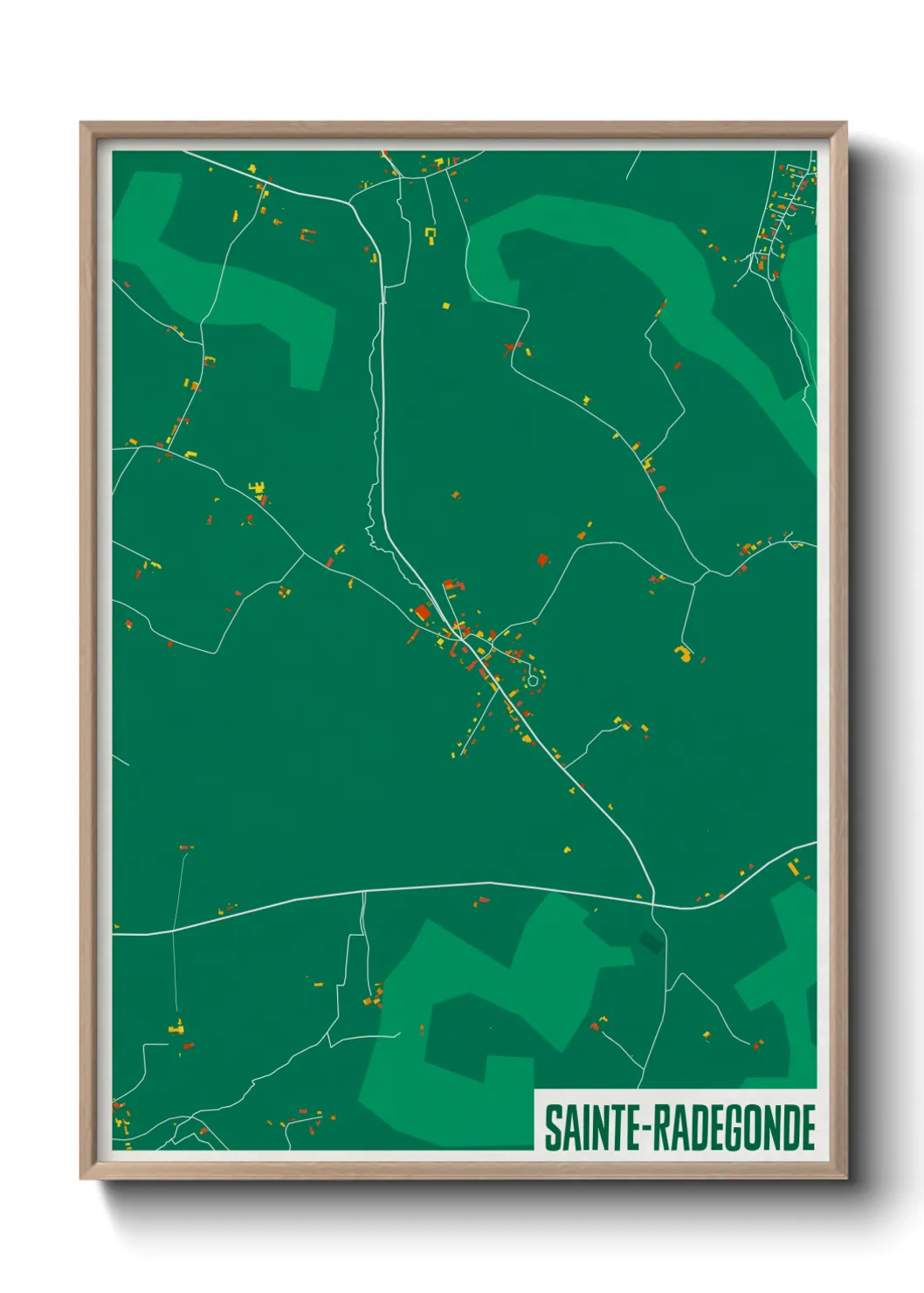 Une affiche de carte sur Sainte-Radegonde