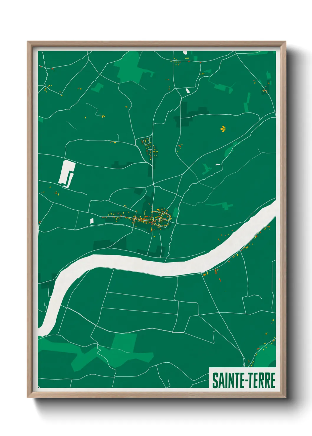 Une affiche de carte sur Sainte-Terre