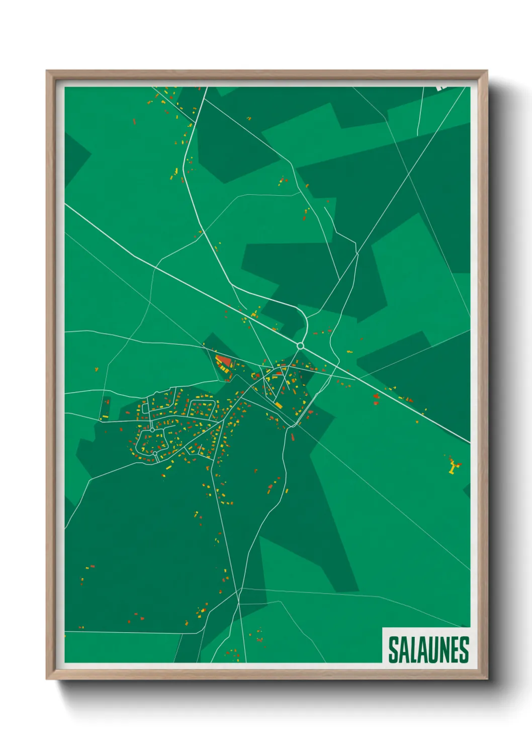 Une affiche de carte sur Salaunes