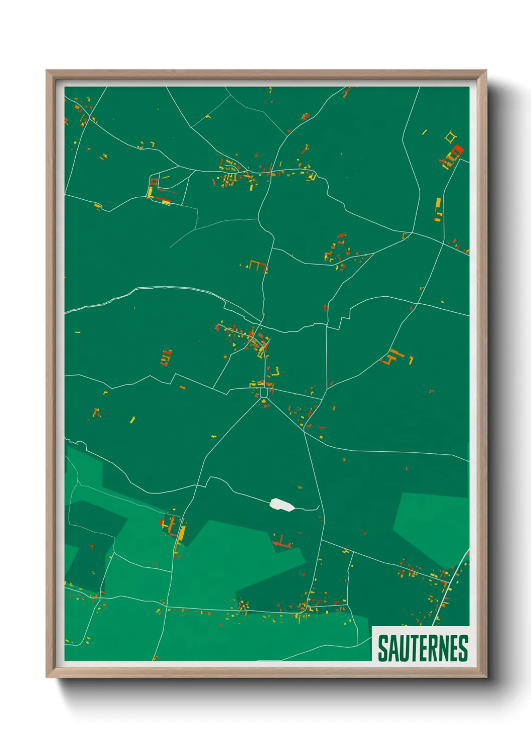 Une affiche de carte sur Sauternes