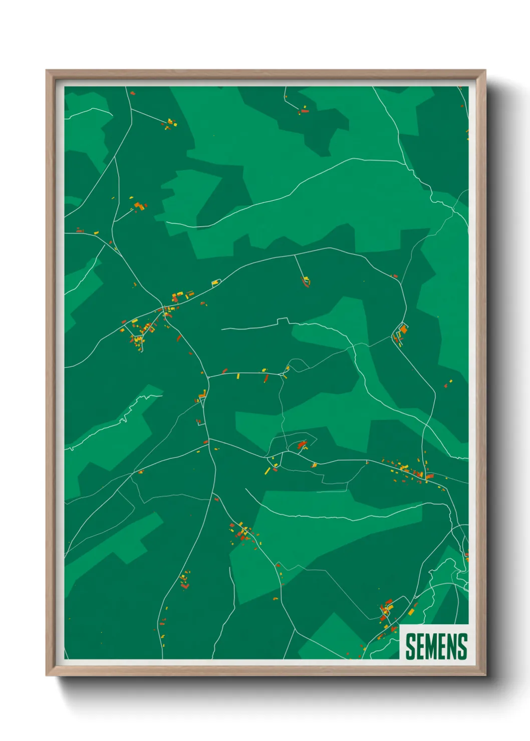 Une affiche de carte sur Semens