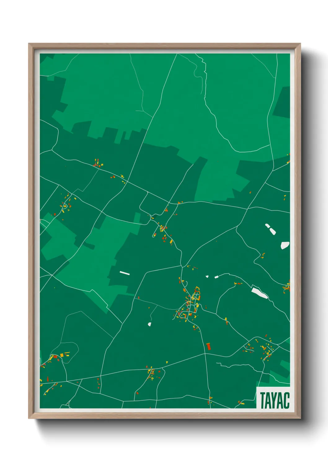 Une affiche de carte sur Tayac
