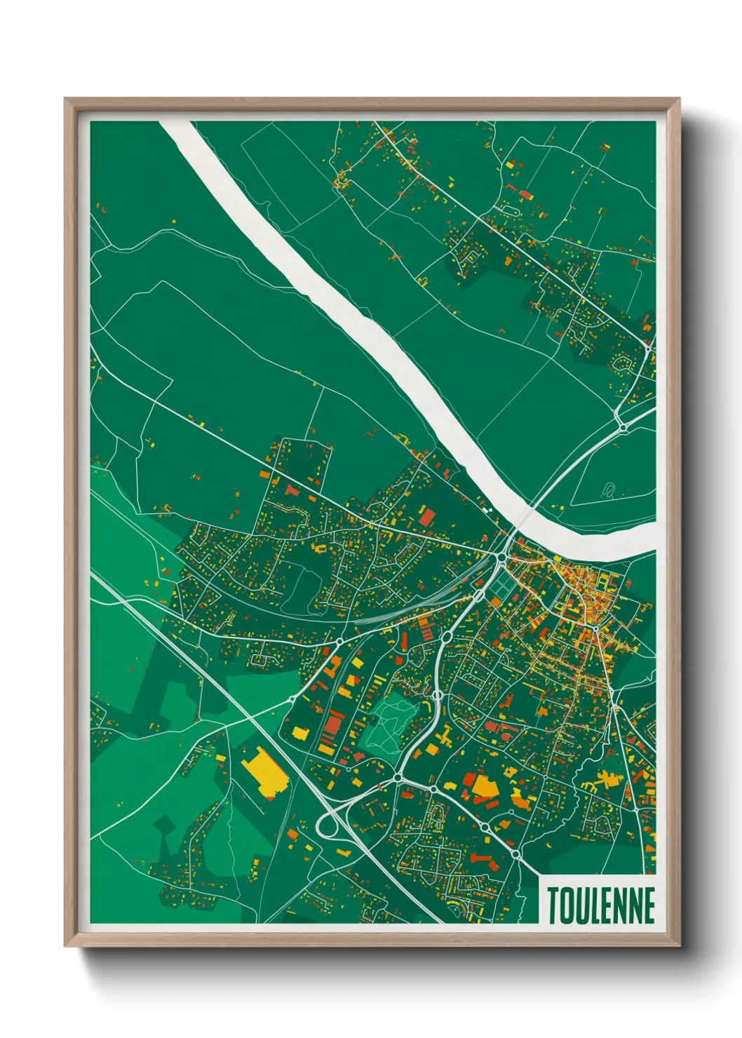 Une affiche de carte sur Toulenne