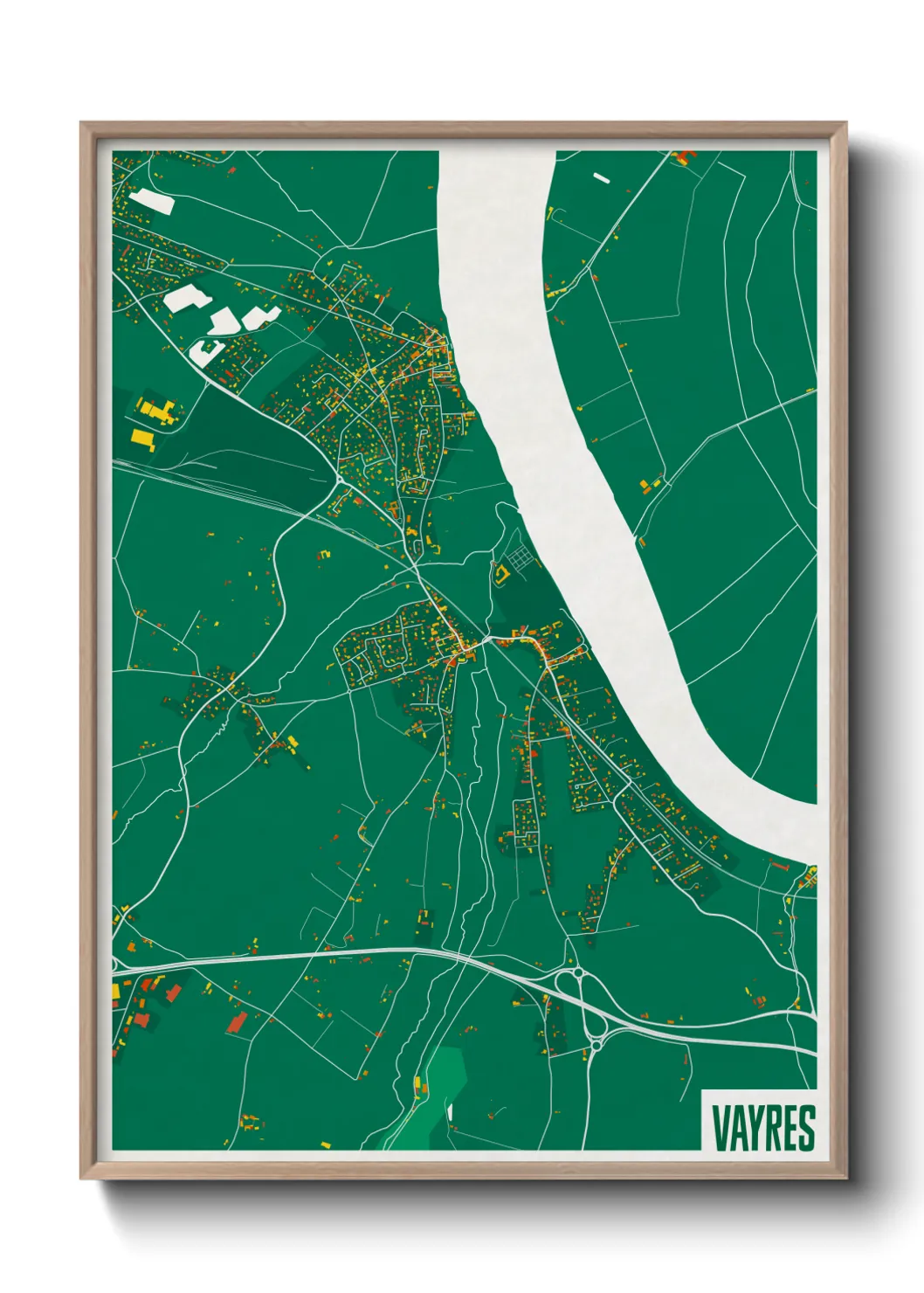 Une affiche de carte sur Vayres