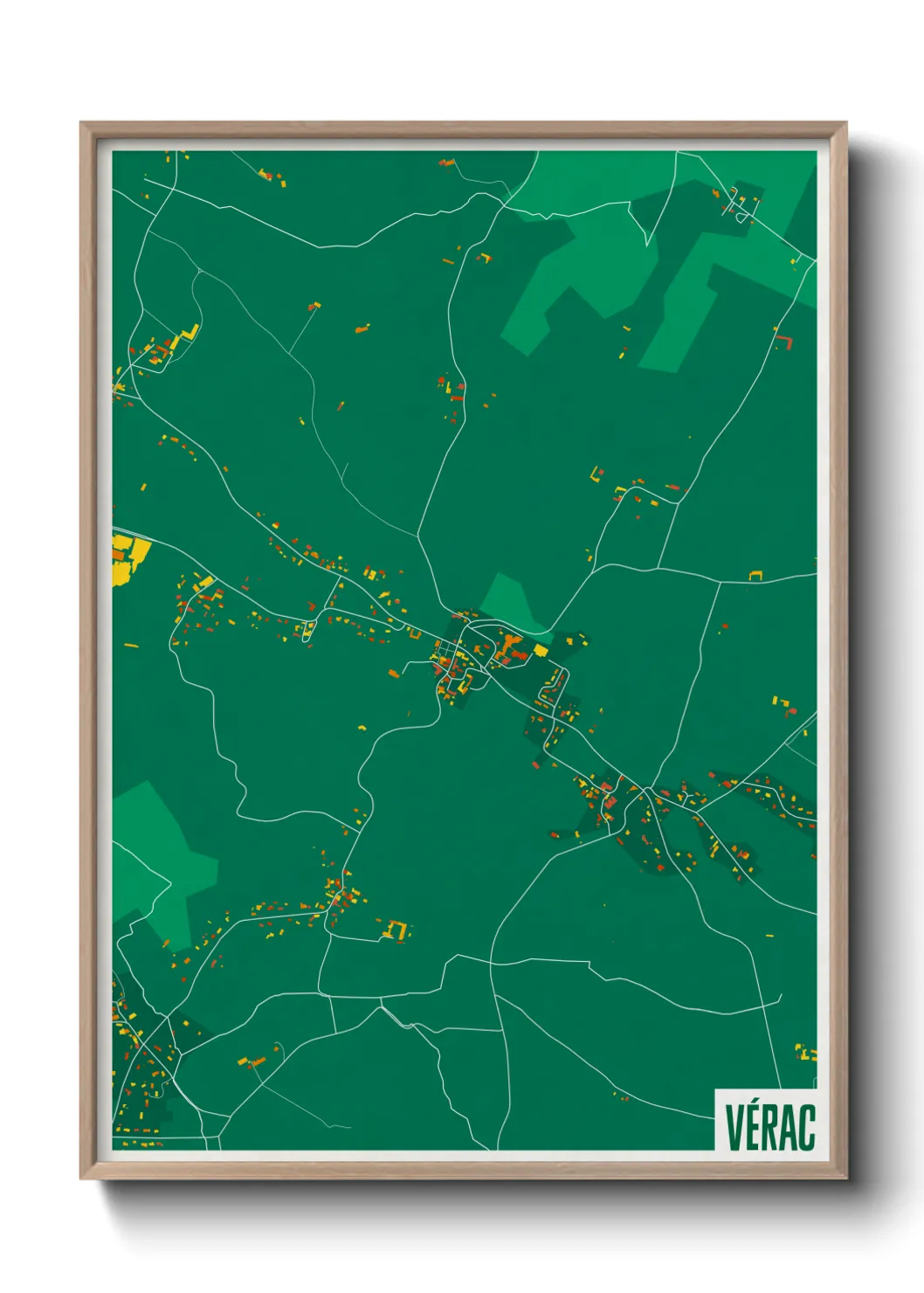 Une affiche de carte sur Vérac