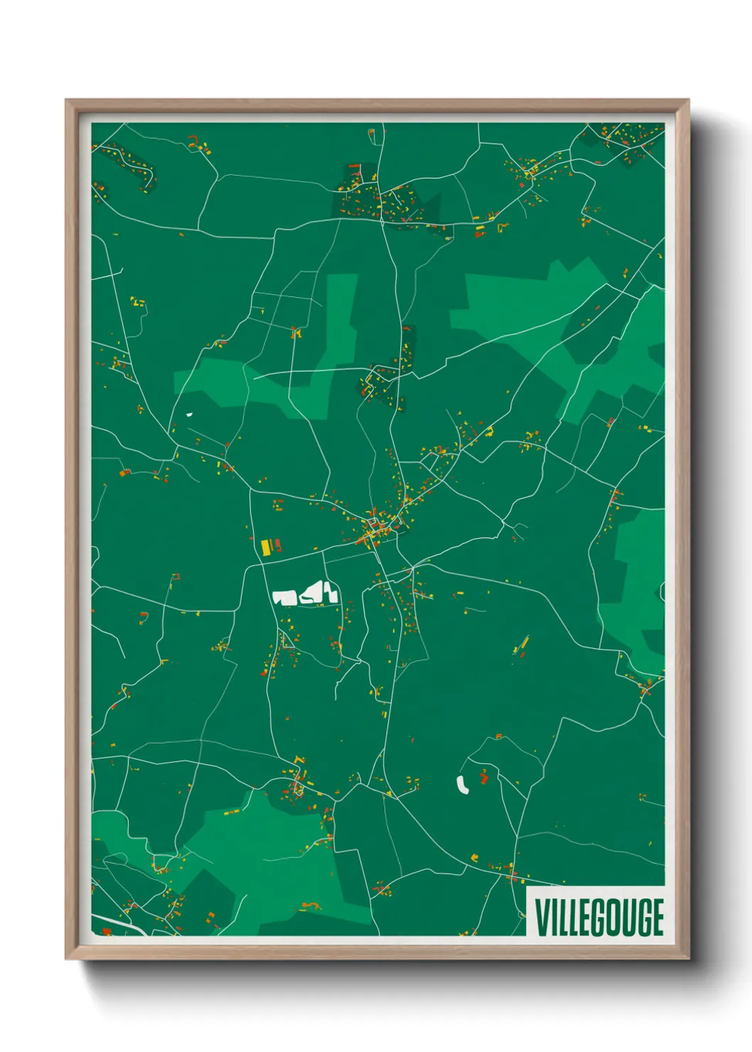 Une affiche de carte sur Villegouge
