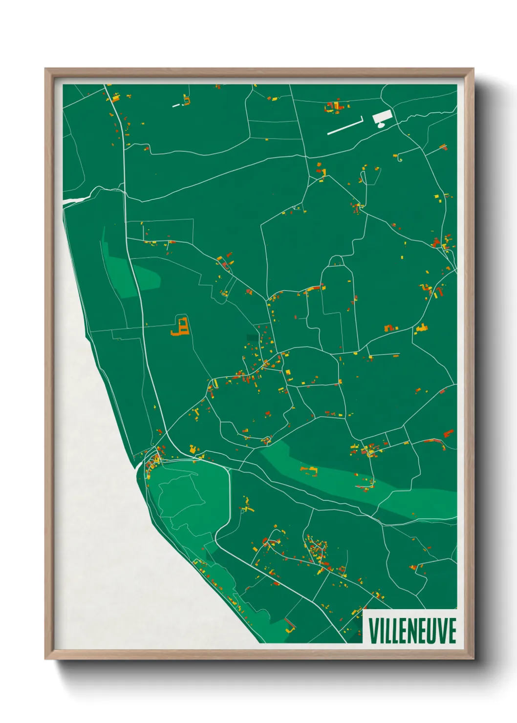 Une affiche de carte sur Villeneuve