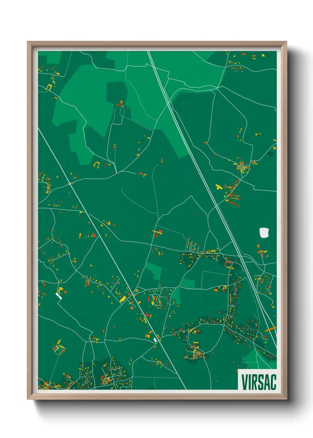 Une affiche de carte sur Virsac
