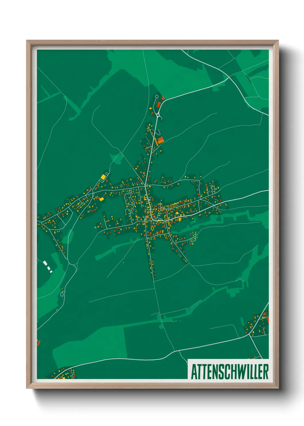 Une affiche de carte sur Attenschwiller