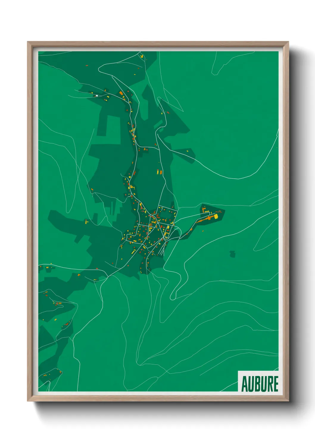 Une affiche de carte sur Aubure