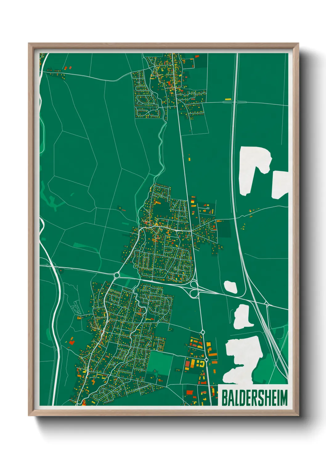 Une affiche de carte sur Baldersheim