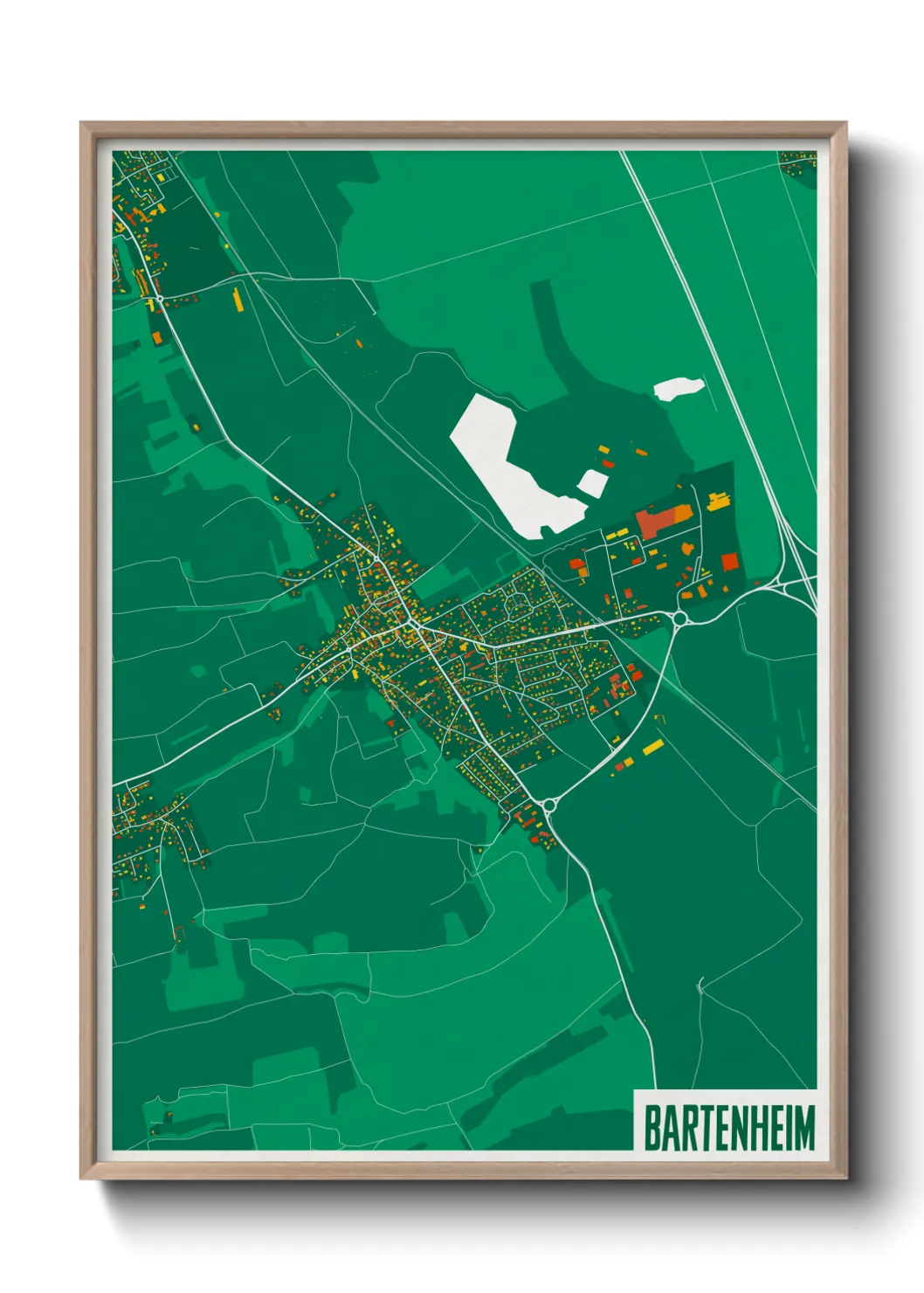 Une affiche de carte sur Bartenheim