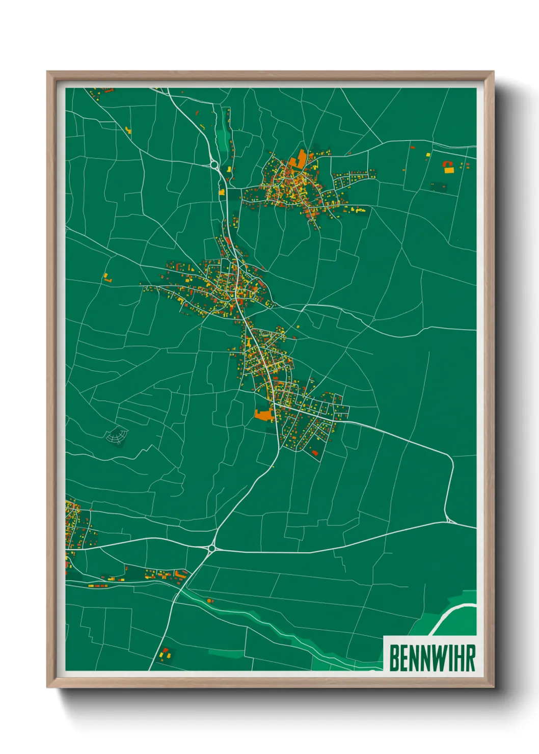 Une affiche de carte sur Bennwihr