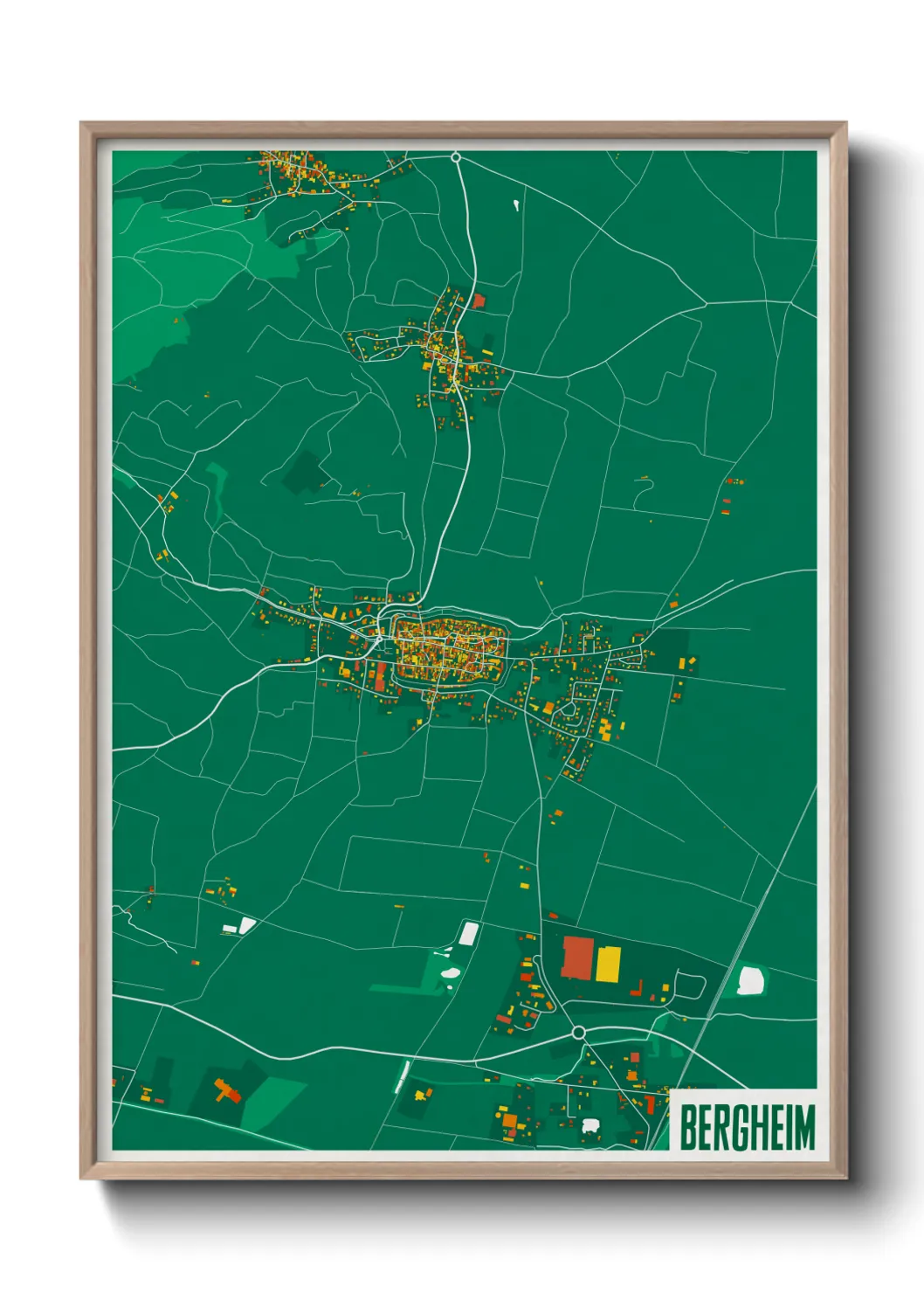 Une affiche de carte sur Bergheim