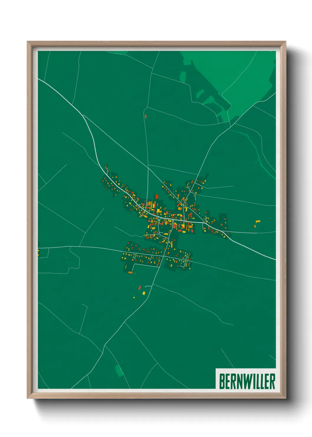 Une affiche de carte sur Bernwiller