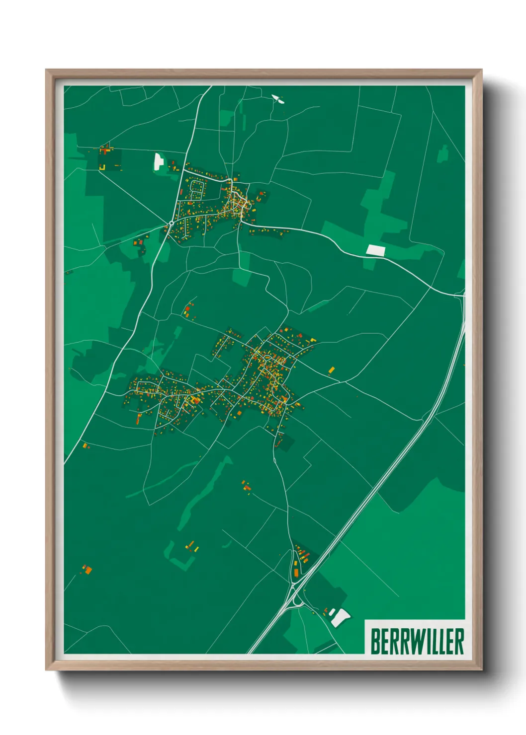 Une affiche de carte sur Berrwiller