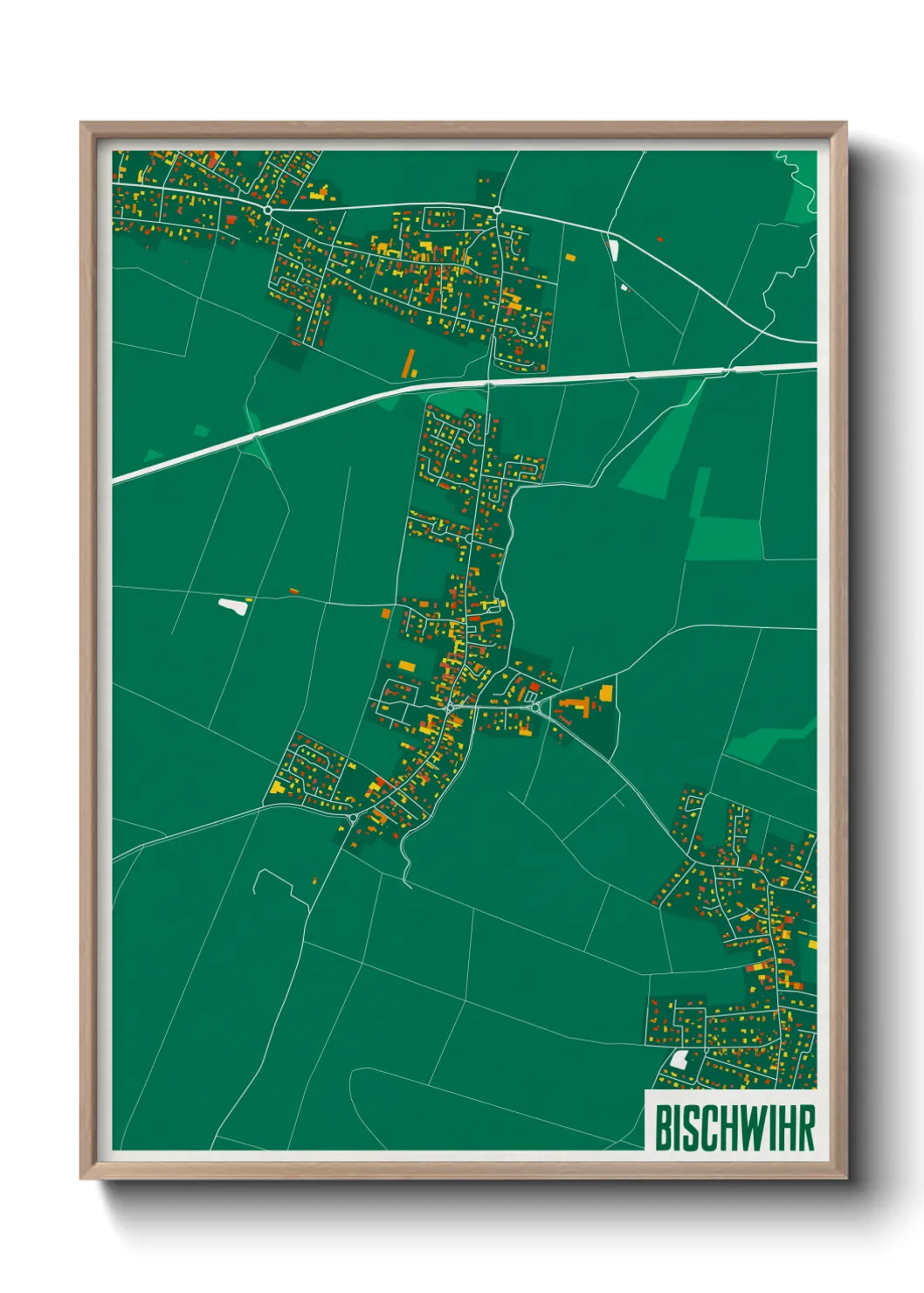 Une affiche de carte sur Bischwihr