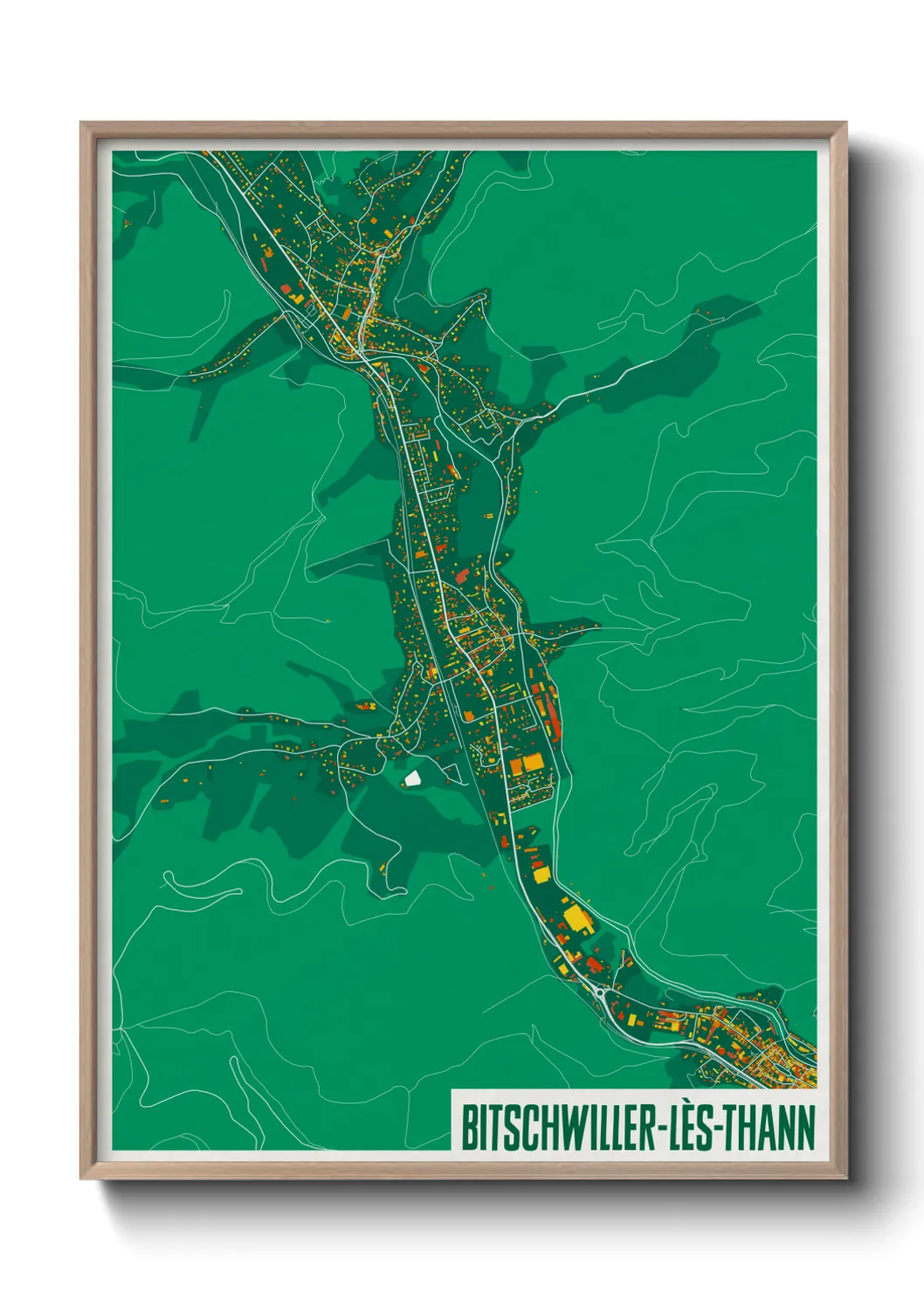 Une affiche de carte sur Bitschwiller-lès-Thann