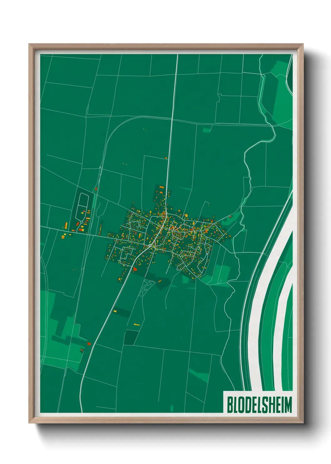 Une affiche de carte sur Blodelsheim