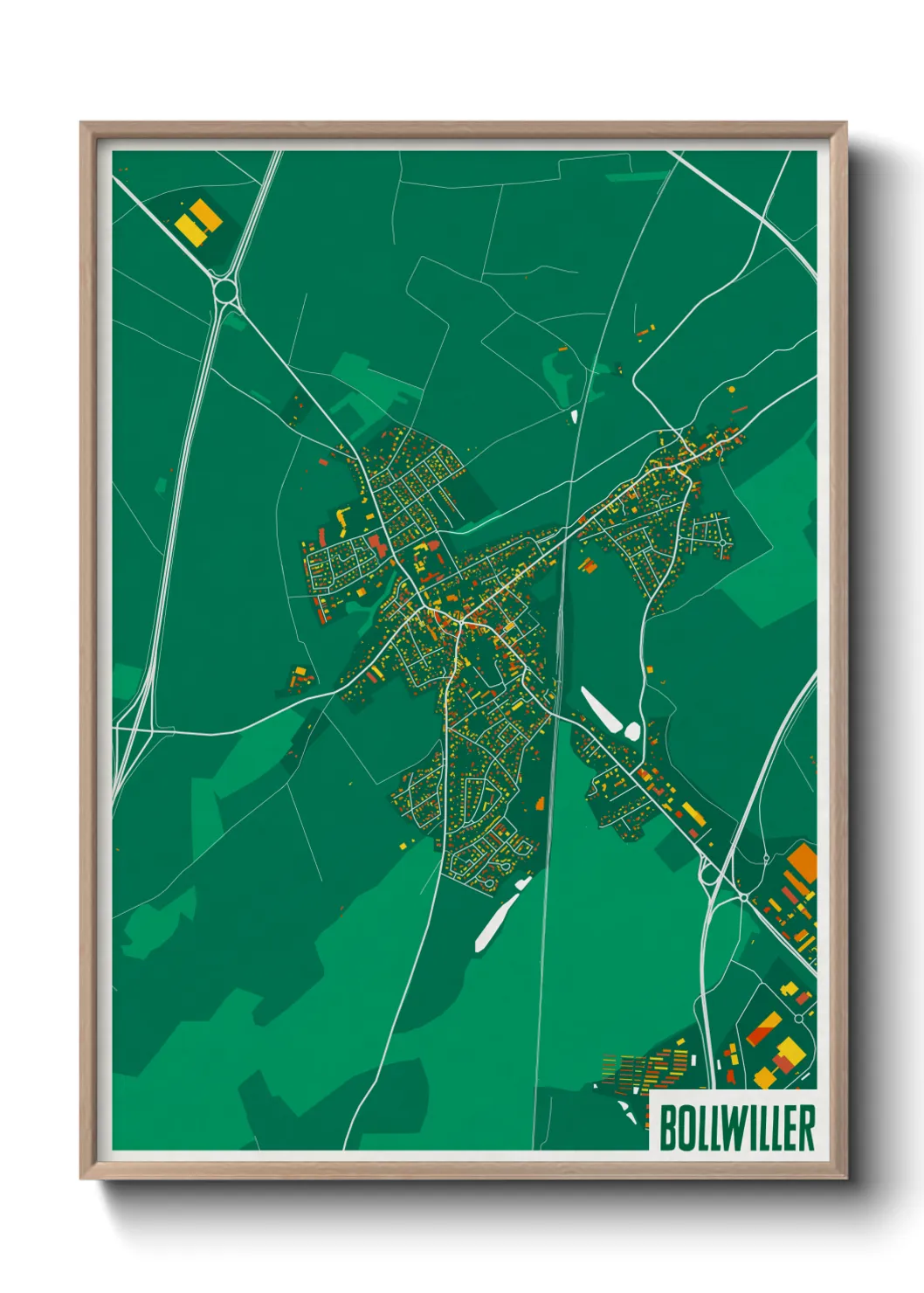 Une affiche de carte sur Bollwiller