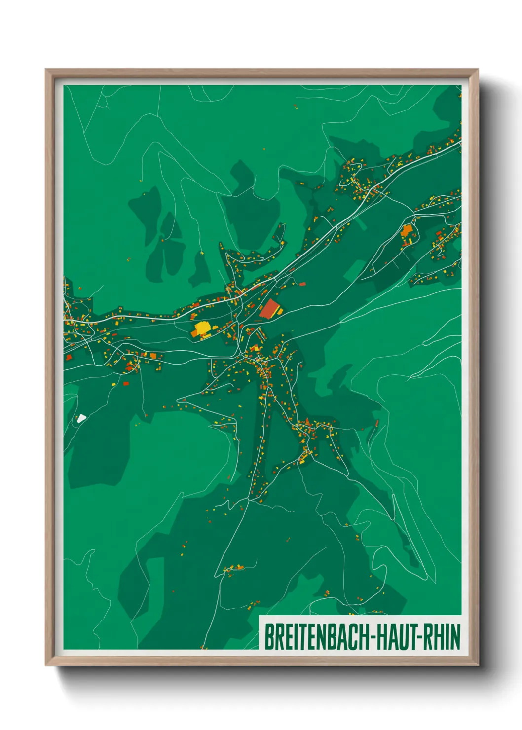 Une affiche de carte sur Breitenbach-Haut-Rhin