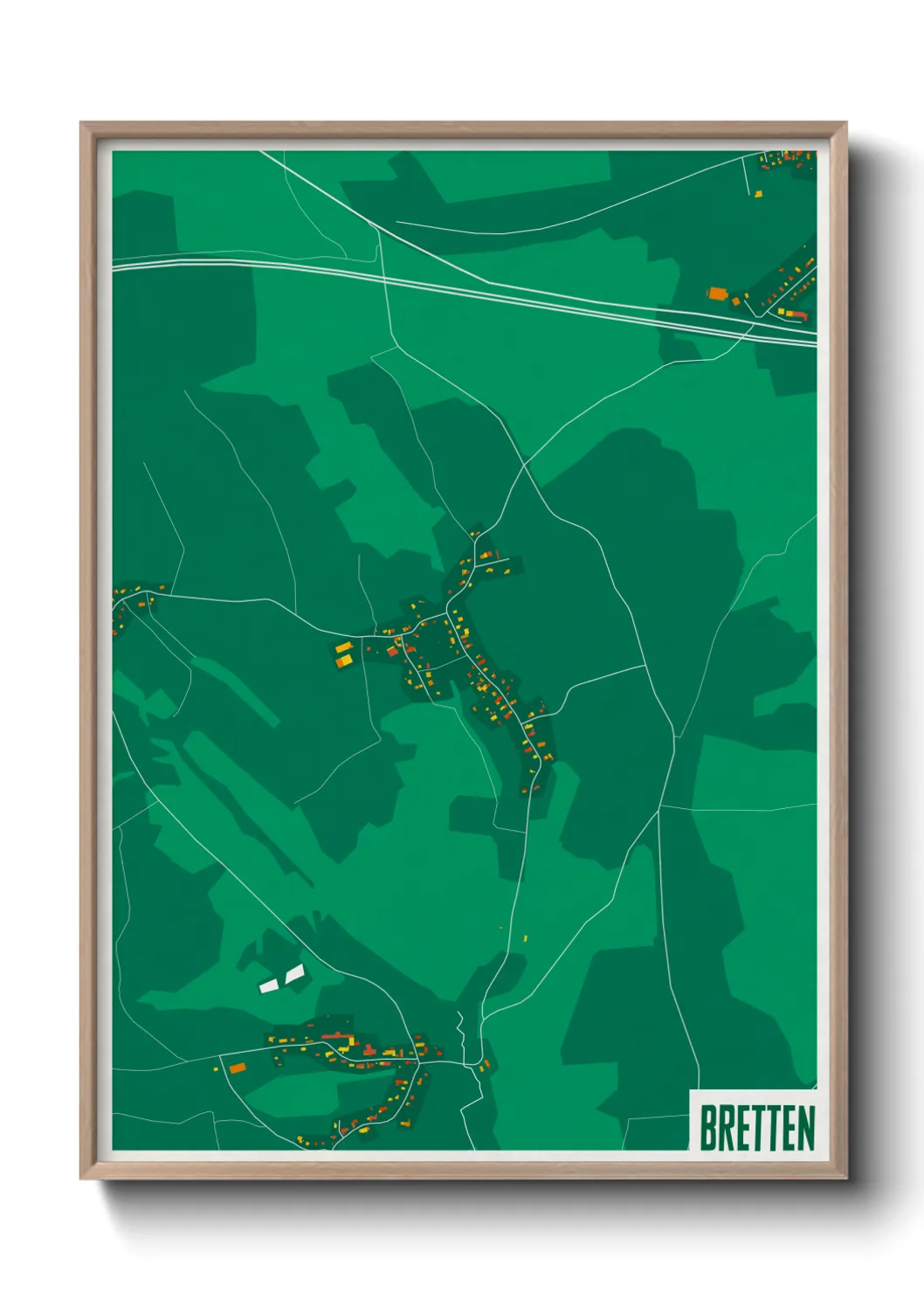 Une affiche de carte sur Bretten