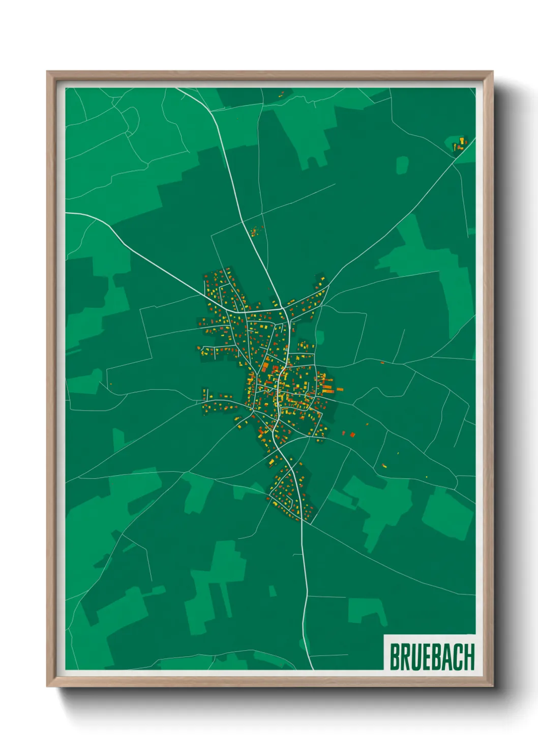 Une affiche de carte sur Bruebach