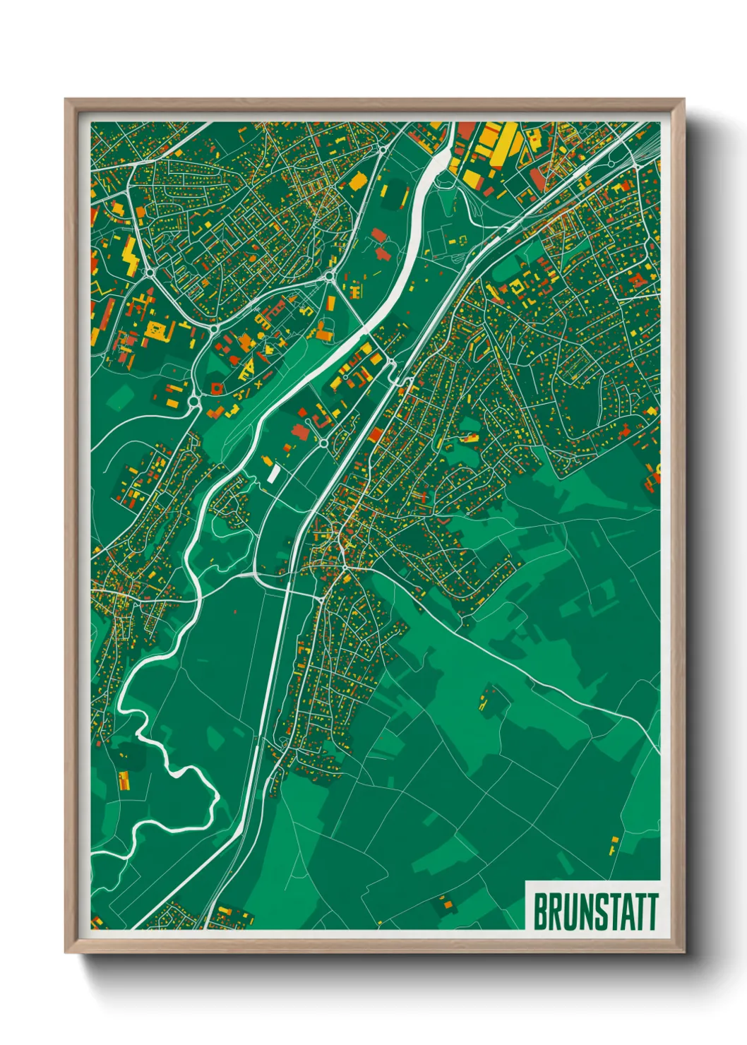 Une affiche de carte sur Brunstatt