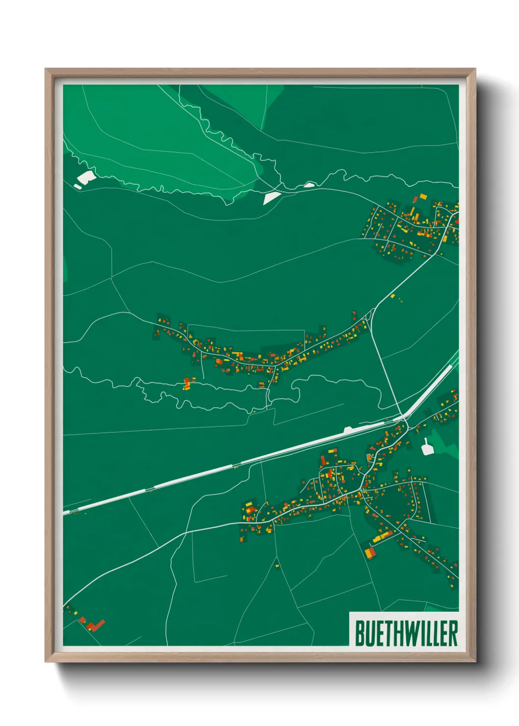 Une affiche de carte sur Buethwiller