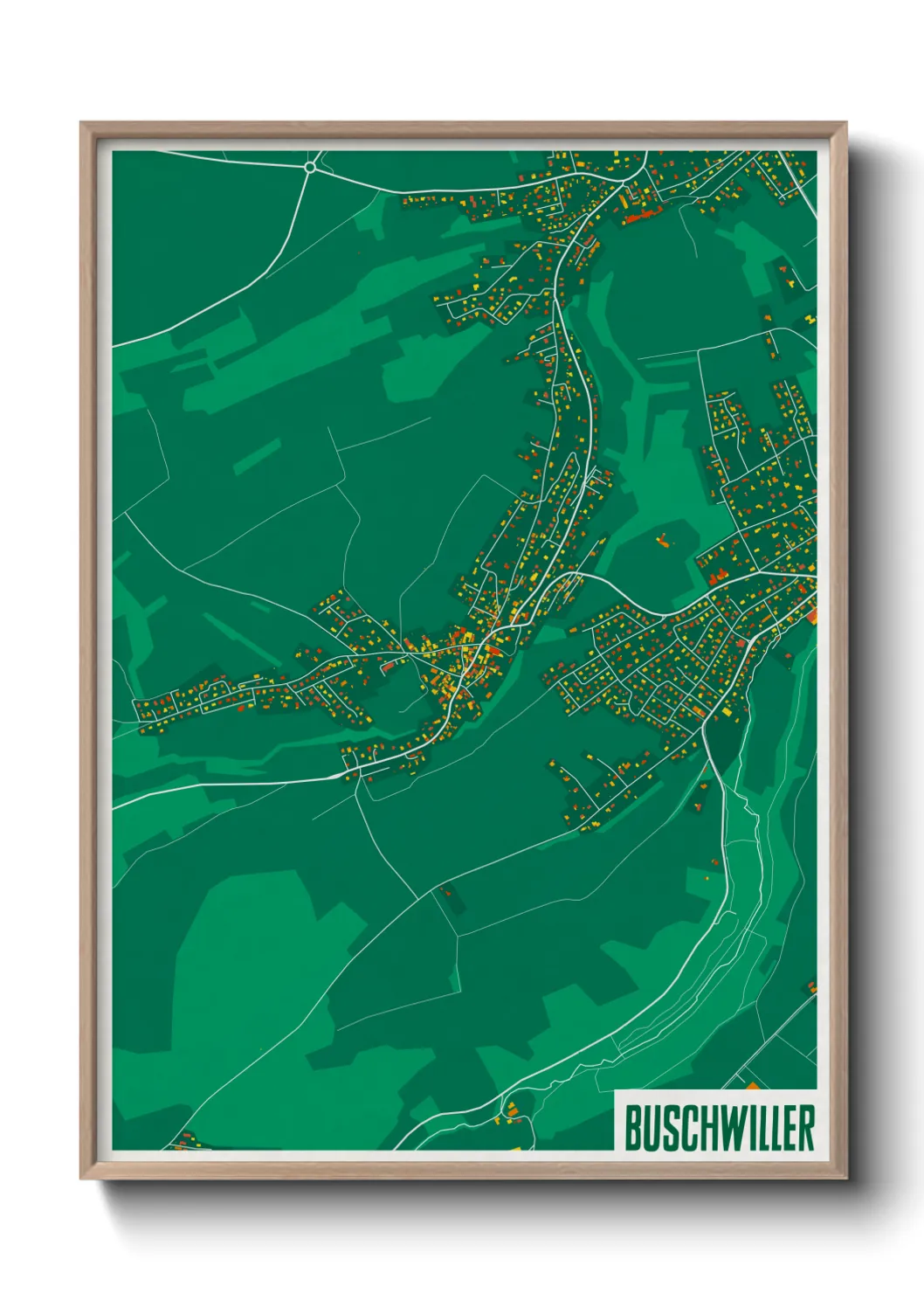 Une affiche de carte sur Buschwiller