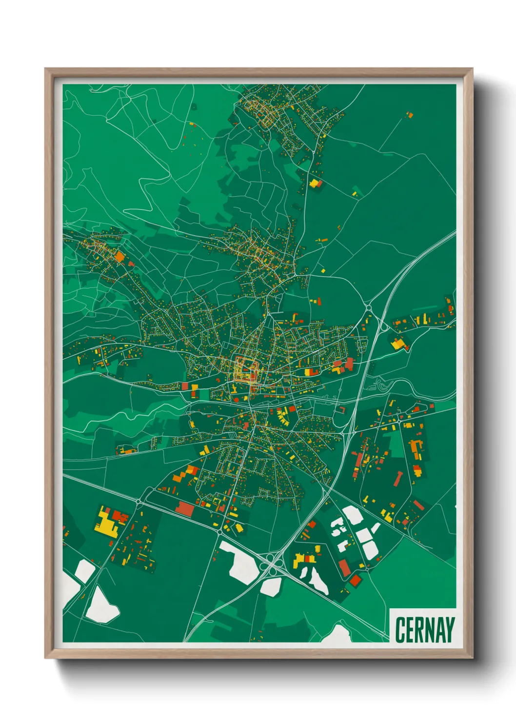 Une affiche de carte sur Cernay
