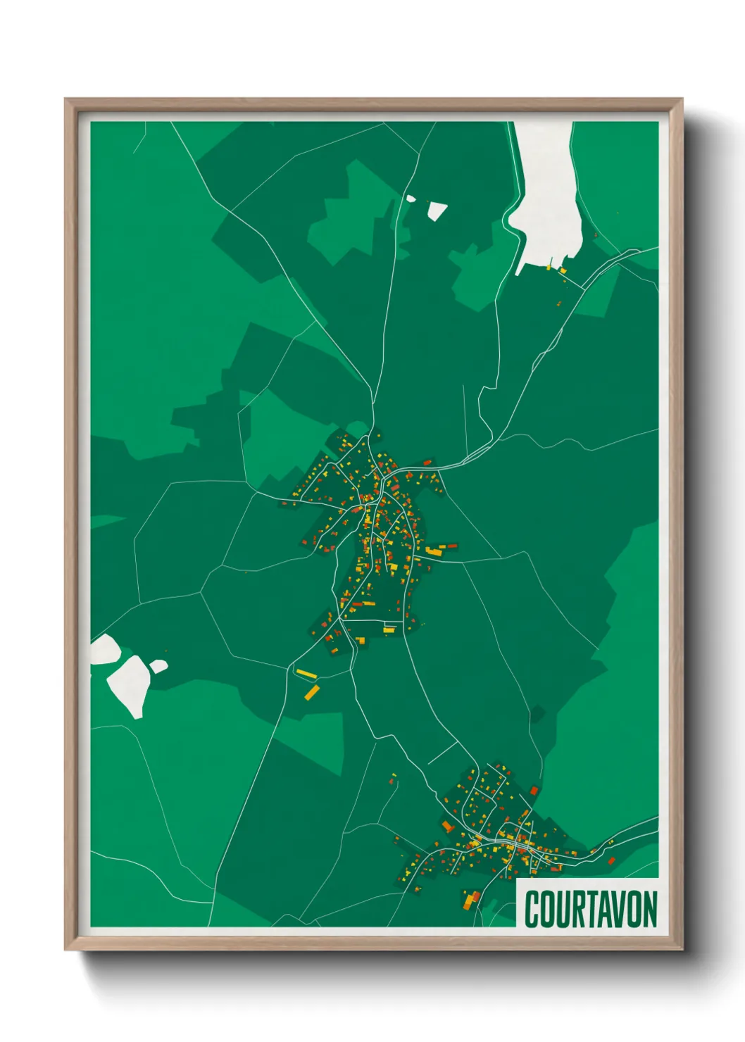 Une affiche de carte sur Courtavon