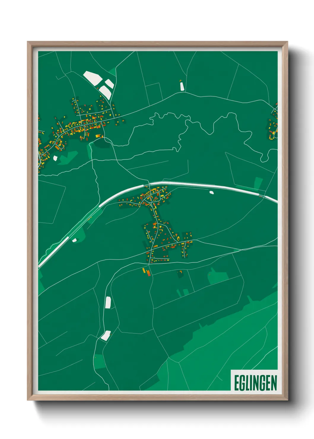 Une affiche de carte sur Eglingen