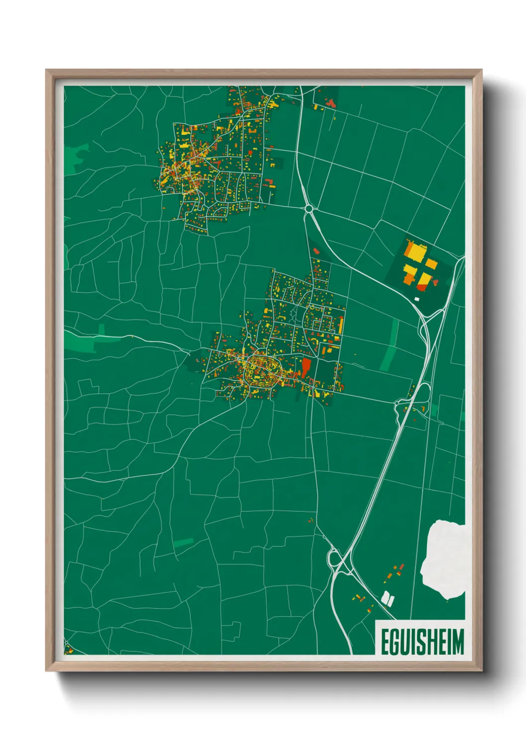 Une affiche de carte sur Eguisheim