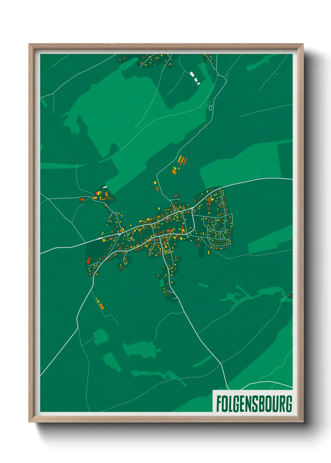 Une affiche de carte sur Folgensbourg