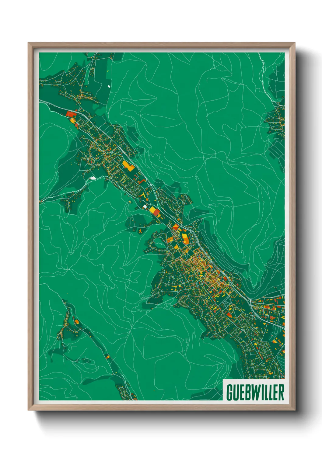 Une affiche de carte sur Guebwiller