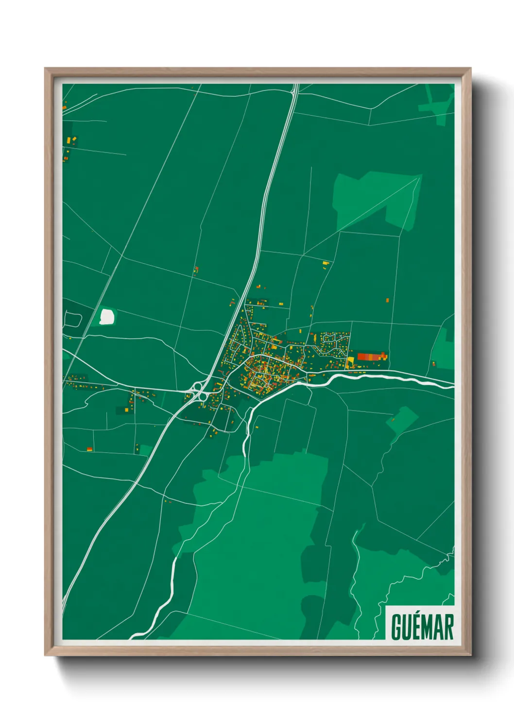 Une affiche de carte sur Guémar