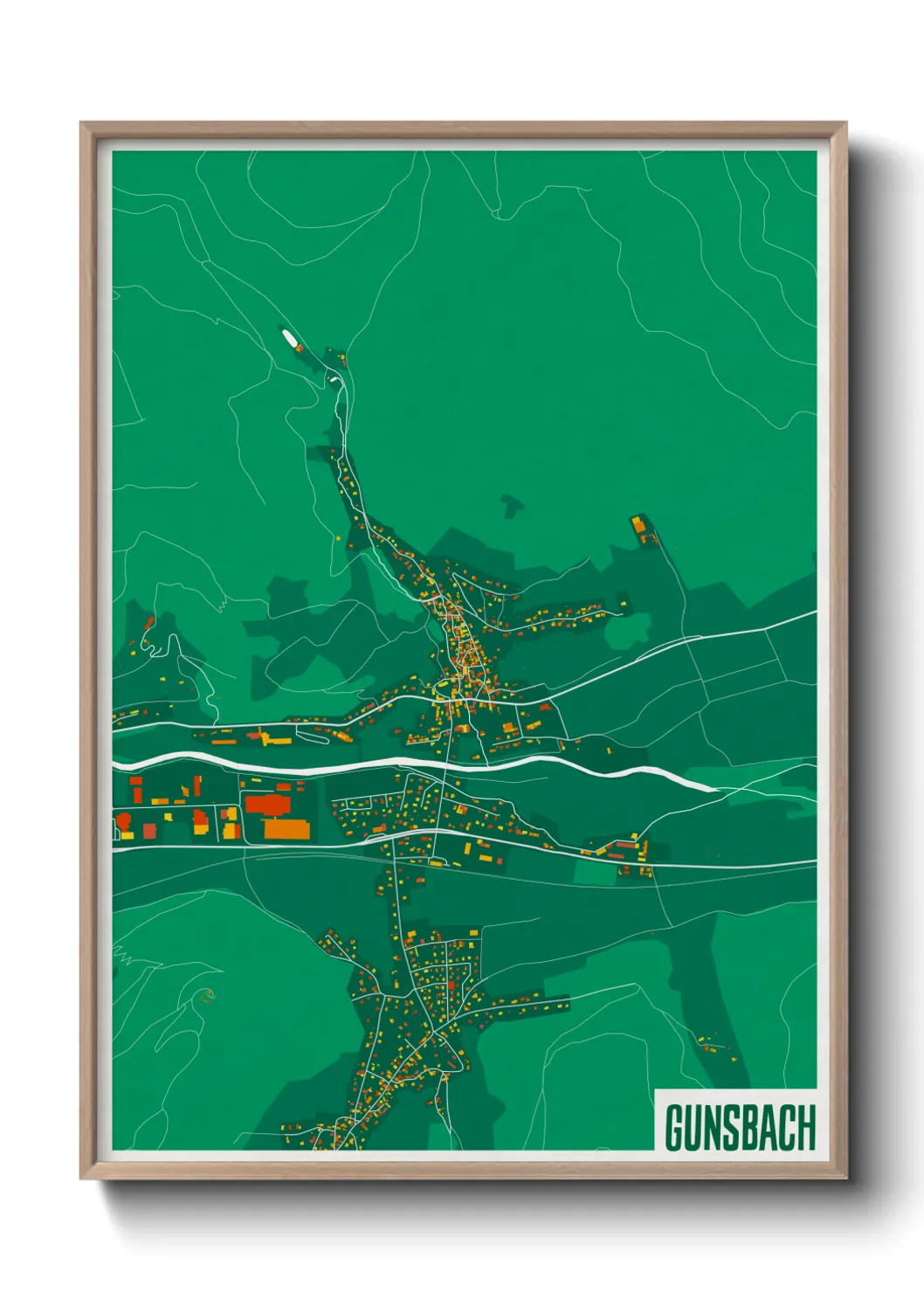 Une affiche de carte sur Gunsbach