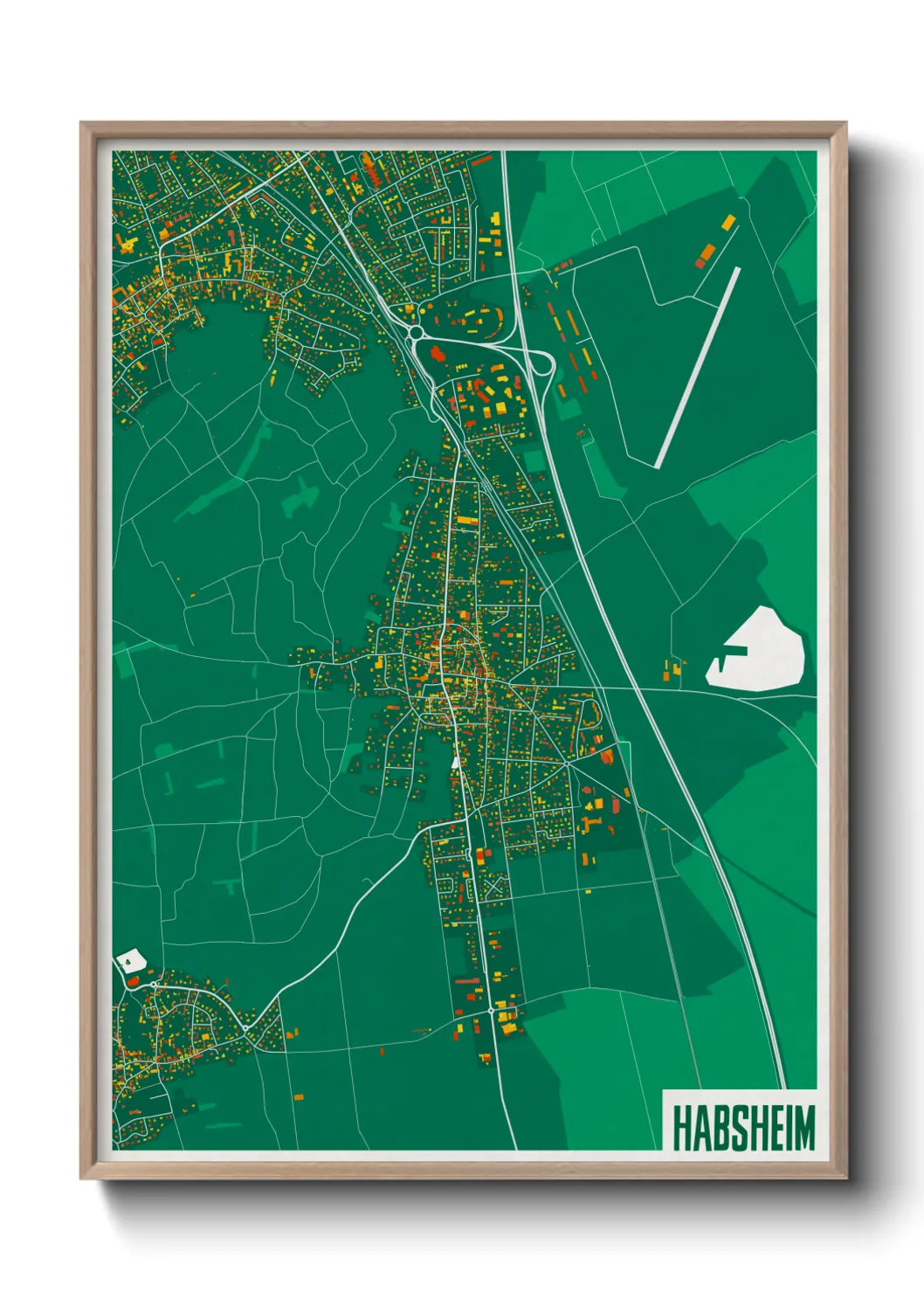 Une affiche de carte sur Habsheim