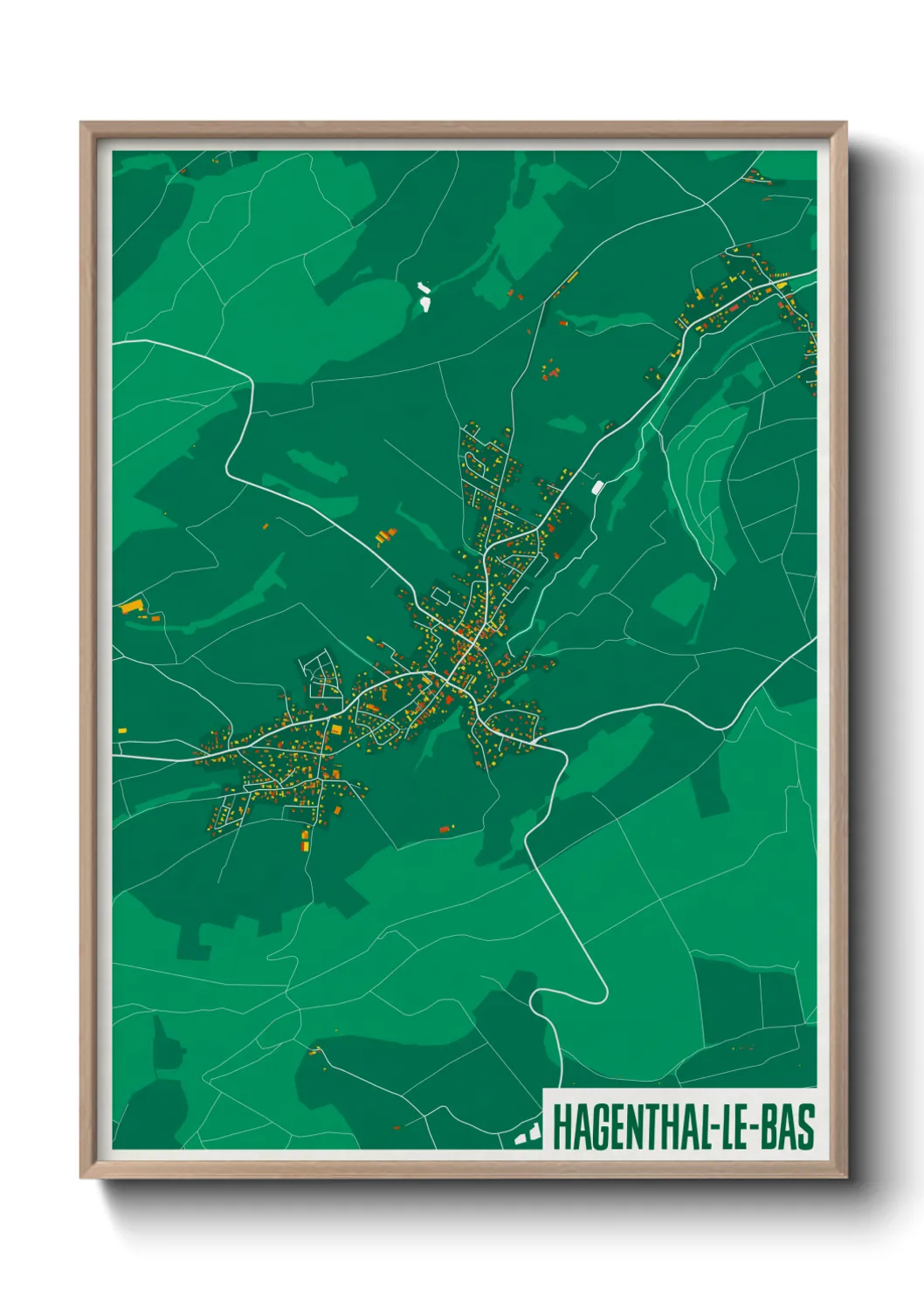 Une affiche de carte sur Hagenthal-le-Bas