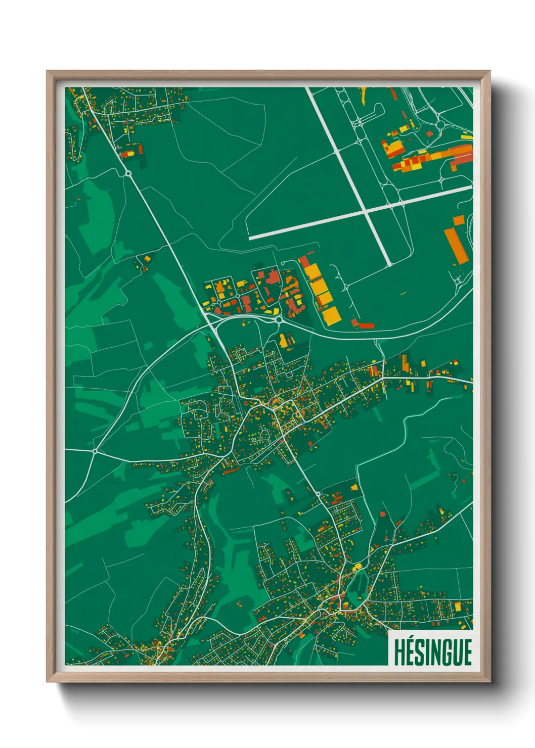 Une affiche de carte sur Hésingue