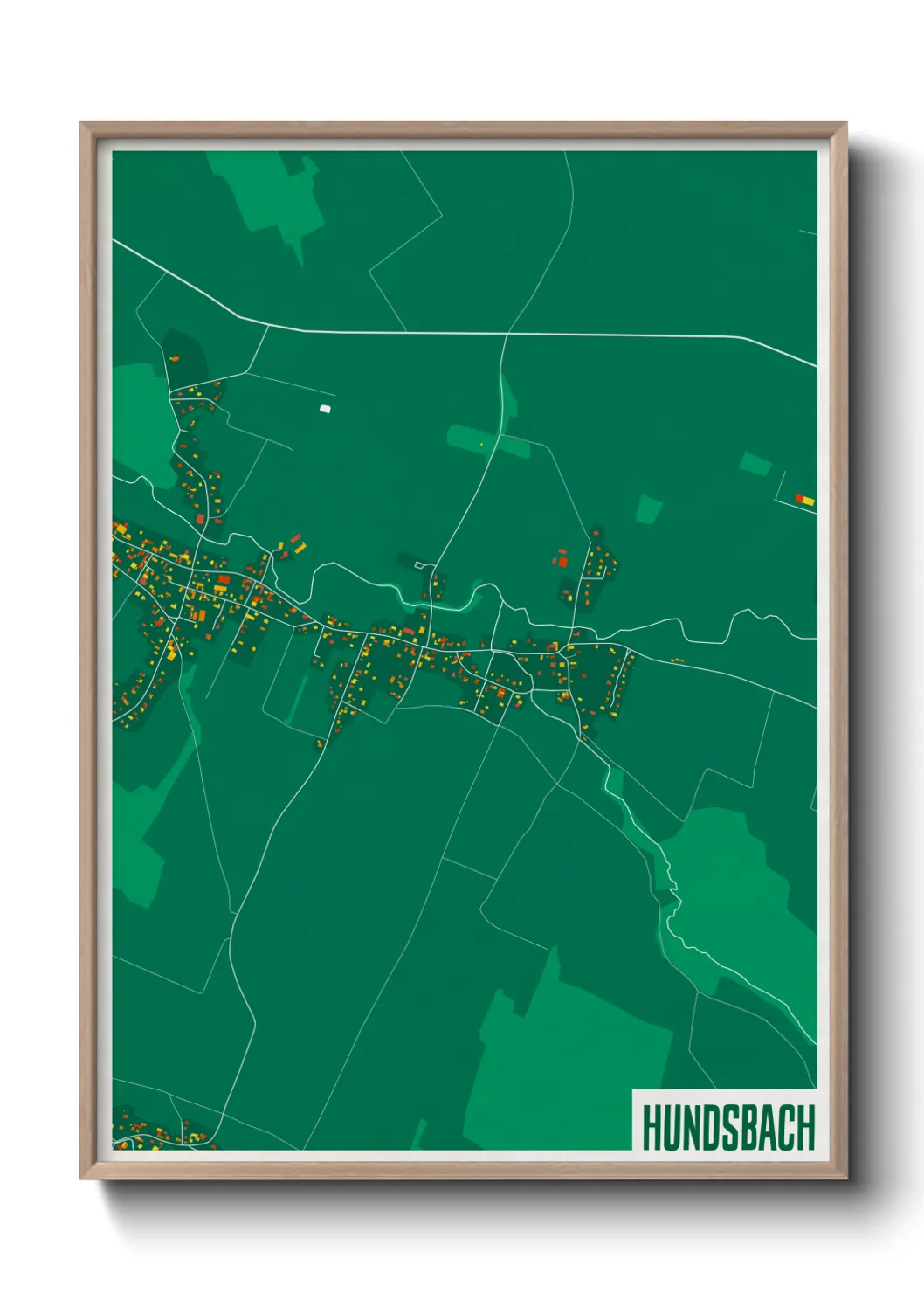 Une affiche de carte sur Hundsbach