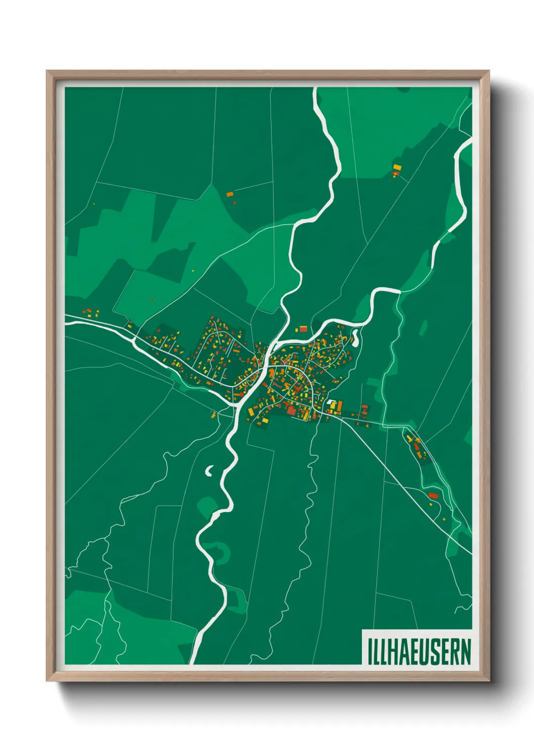 Une affiche de carte sur Illhaeusern
