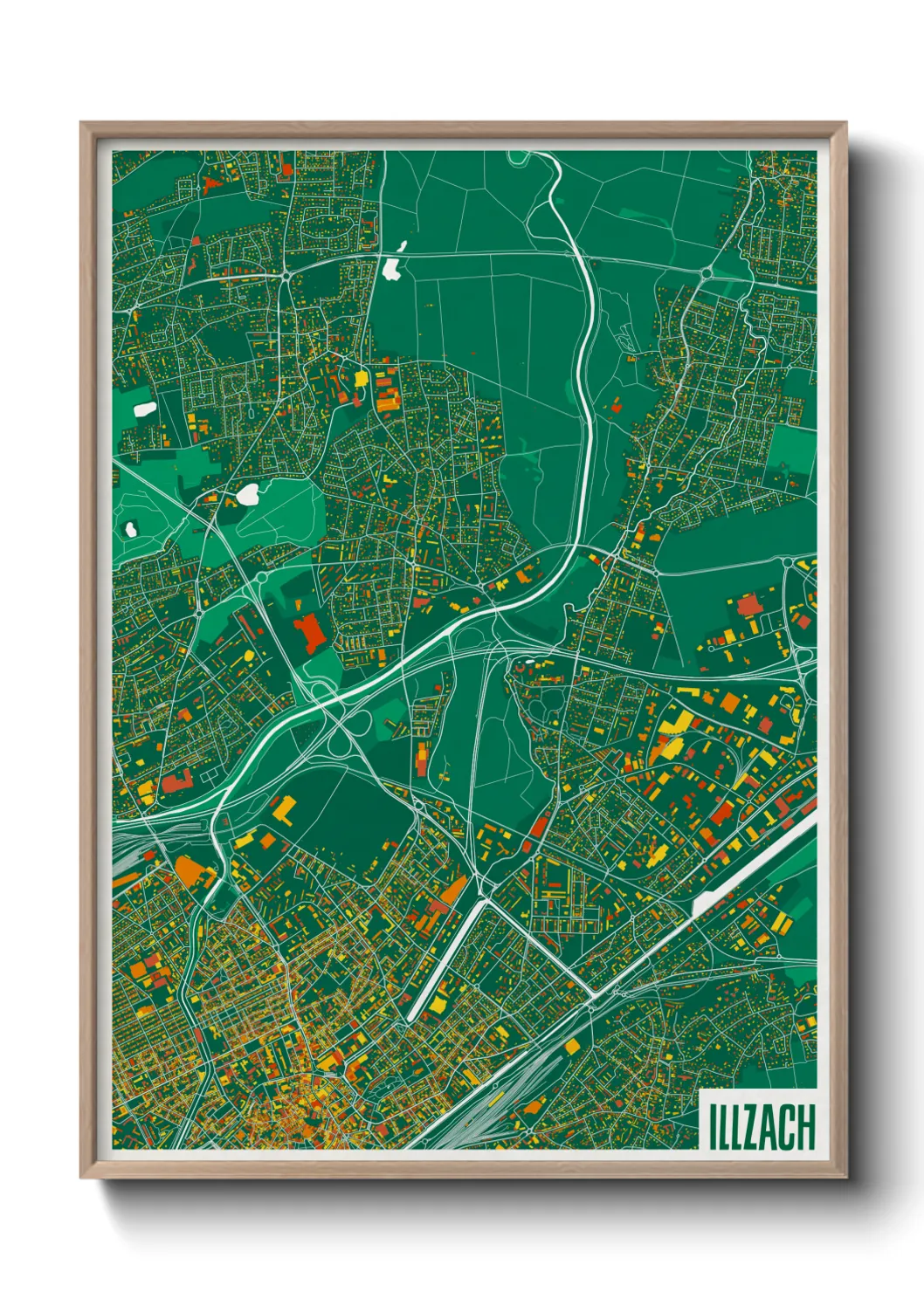 Une affiche de carte sur Illzach