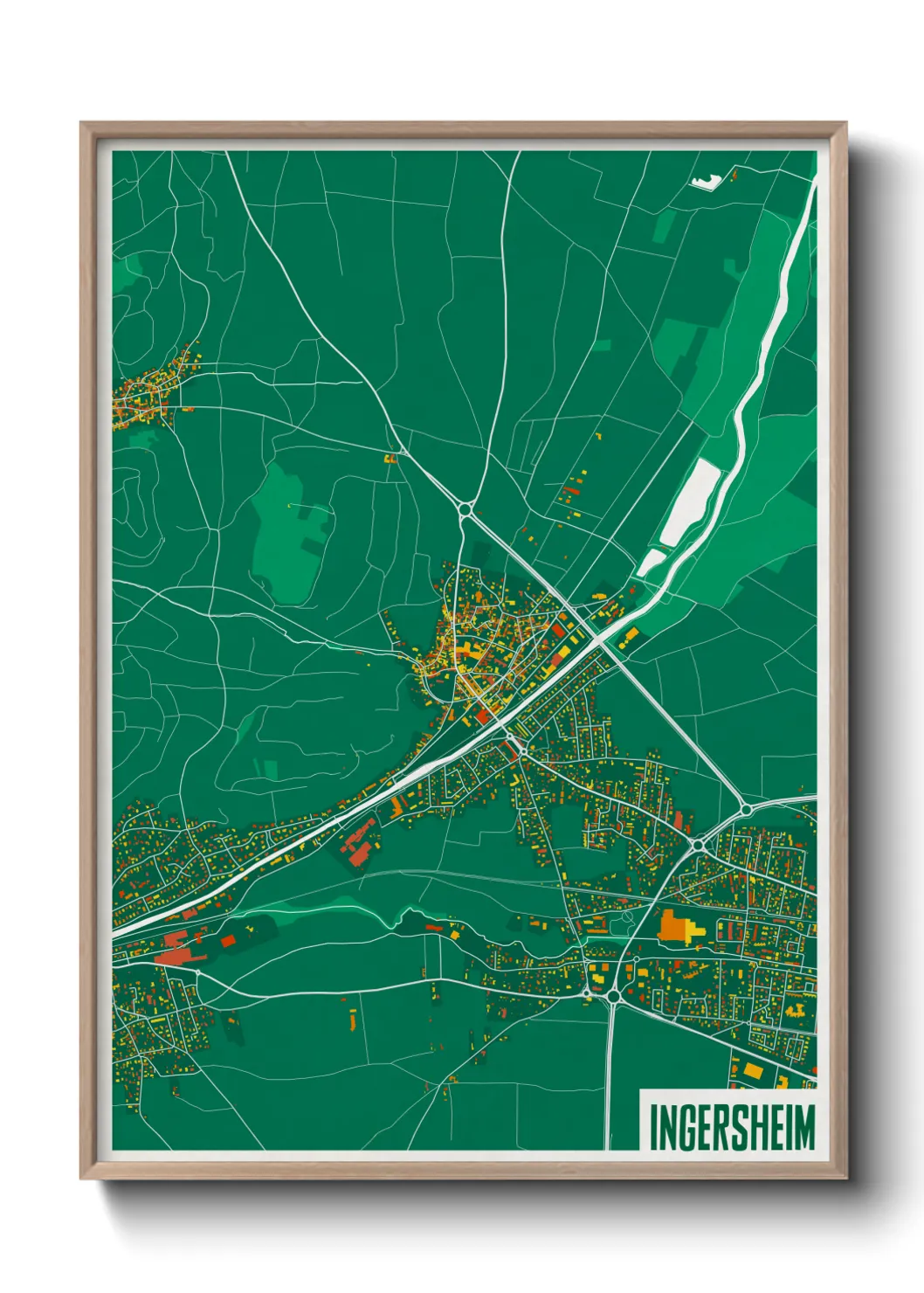 Une affiche de carte sur Ingersheim