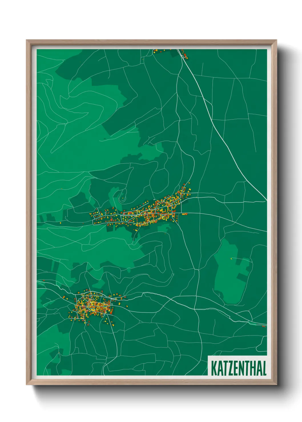 Une affiche de carte sur Katzenthal